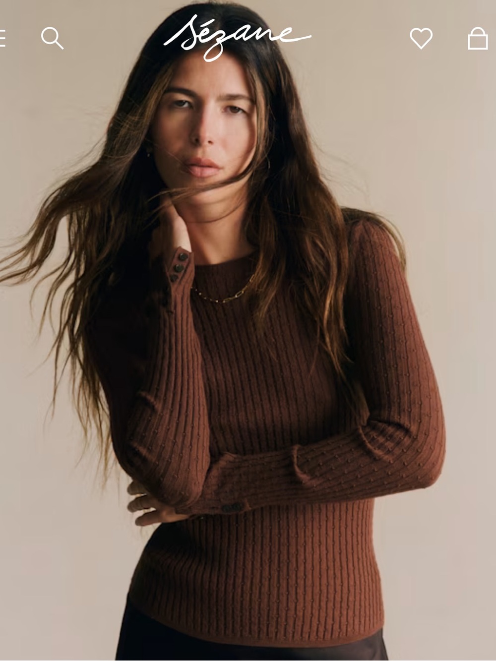 Sezane Dita Jumper Brown - Size M